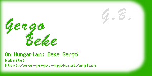 gergo beke business card
