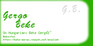 gergo beke business card